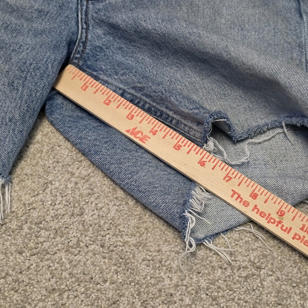AGOLDE Rumi Denim Cutoff Shorts 27 Cutoff 6" Frayed Bermuda Light Wash Preppy - Picture 8 of 8